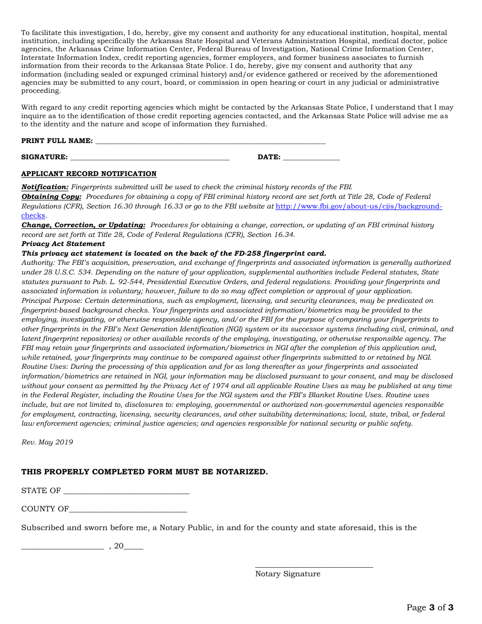 Employee Transfer Form - Arkansas, Page 3