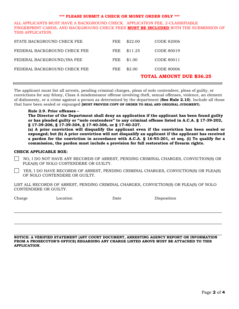 Manager / Owner Application - Arkansas, Page 2