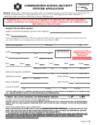 Document preview: Commissioned School Security Officer Application - Arkansas