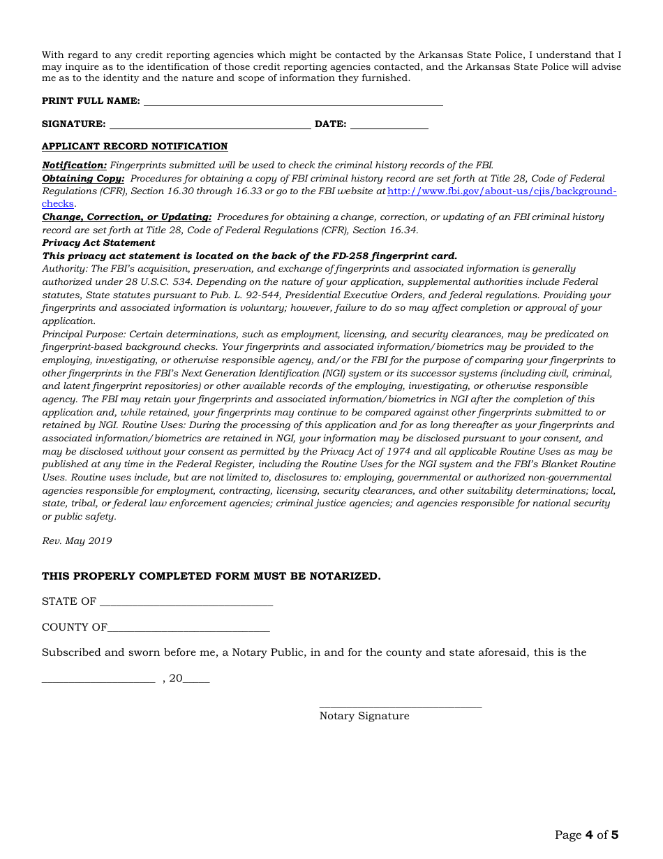 Commissioned School Security Officer Application - Arkansas, Page 4