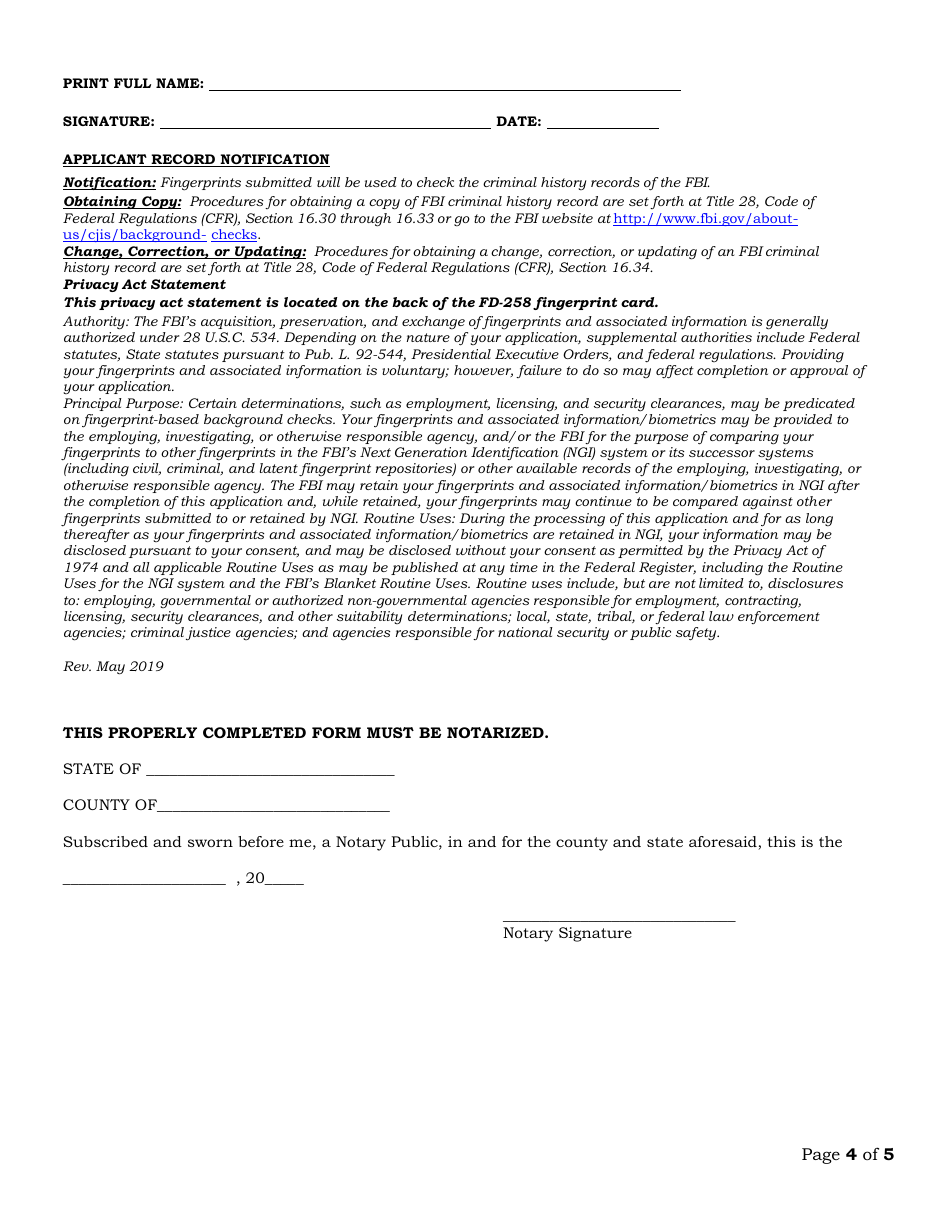 Commissioned Security Officer Renewal Application - Arkansas, Page 4