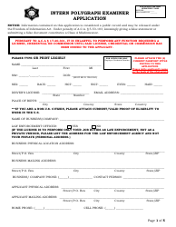 Document preview: Intern Polygraph Examiner Application - Arkansas