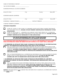 Security or Investigation Company Renewal Application - Arkansas, Page 2