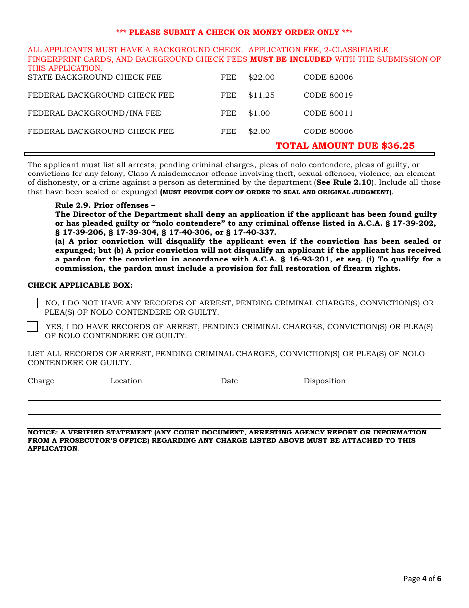 Security or Investigation Company Renewal Application - Arkansas, Page 4