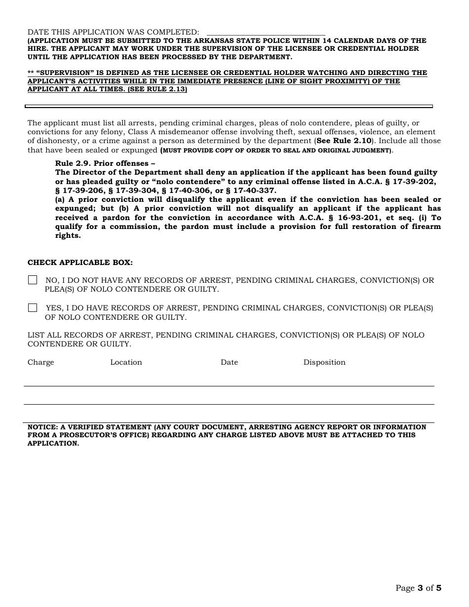 Alarm Systems Branch Location Application - Arkansas, Page 3