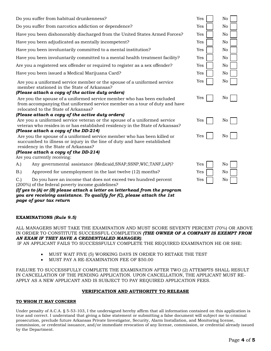 Alarm Systems Branch Location Application - Arkansas, Page 4