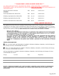 Private Security Officer Renewal Application - Arkansas, Page 2