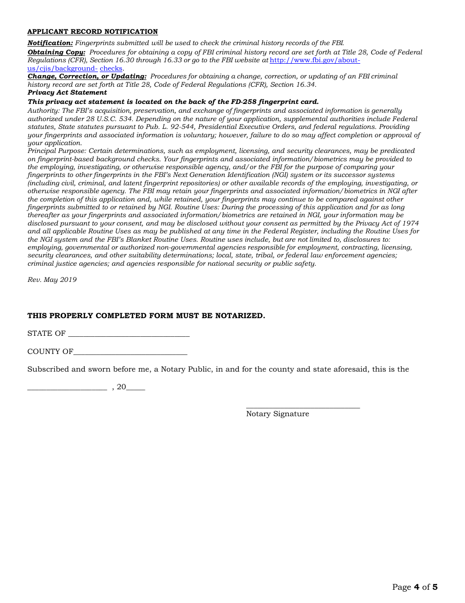 Private Security Officer Renewal Application - Arkansas, Page 4