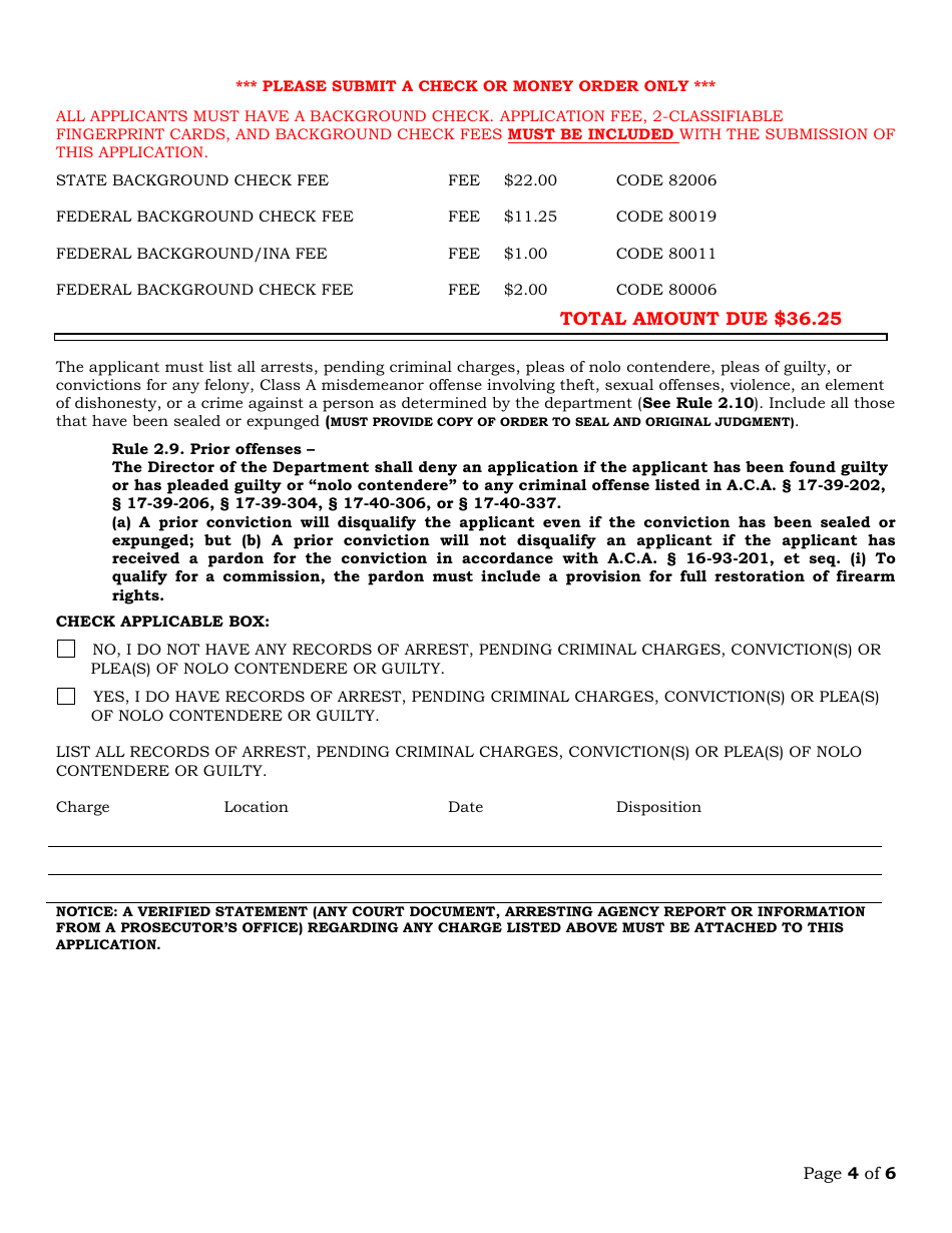 Alarm Systems Company Renewal Application - Arkansas, Page 4