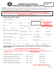 Credentialed Private Investigator Renewal Application - Arkansas