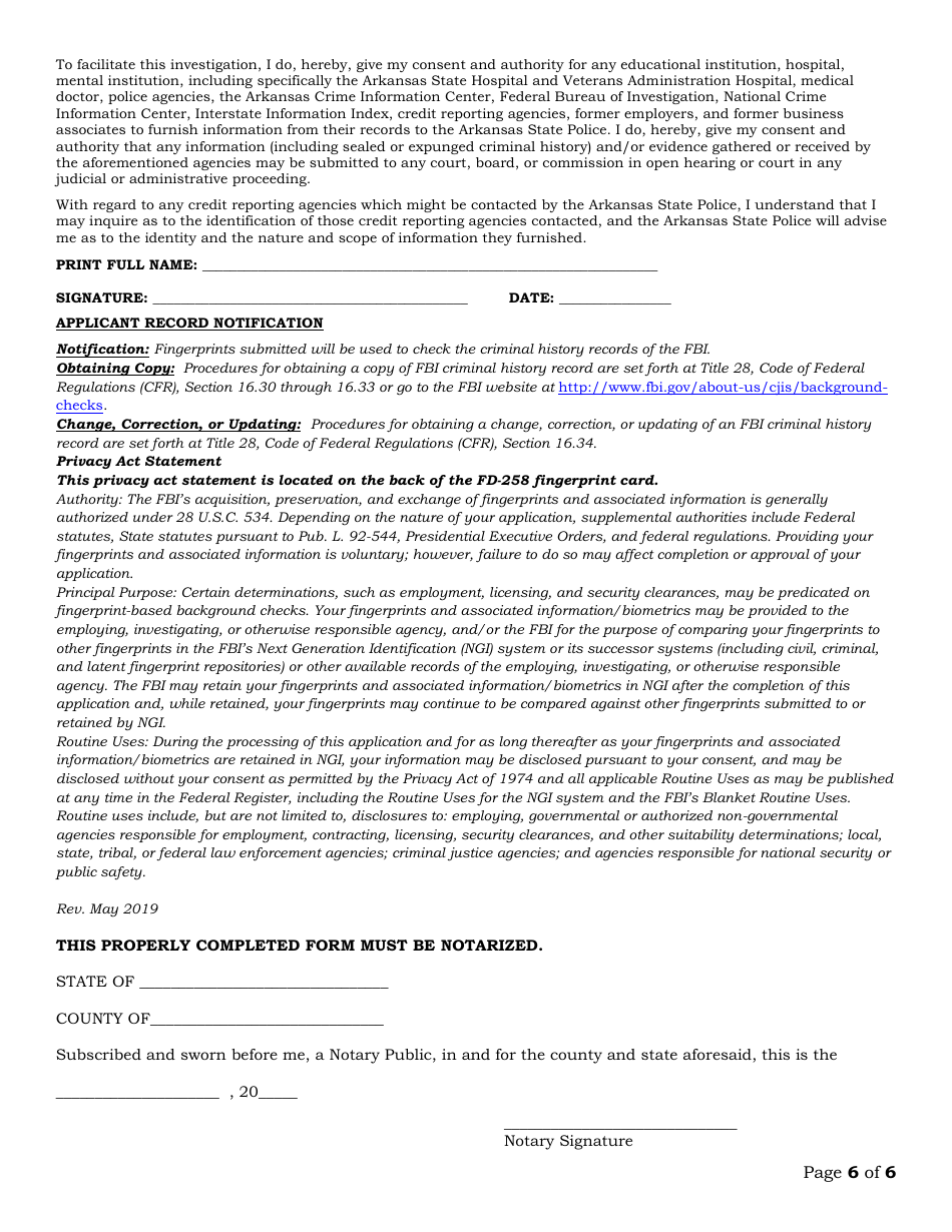 Security or Investigation Company Application - Arkansas, Page 6