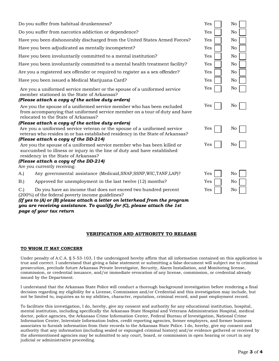 Alarm Systems Apprentice Application - Arkansas, Page 3