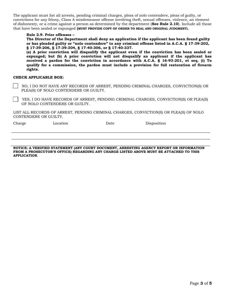 Credentialed Private Investigator Application - Arkansas, Page 3