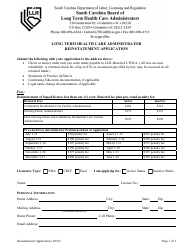 Long Term Health Care Administrator Reinstatement Application - South Carolina, Page 3