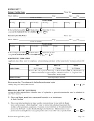 Long Term Health Care Administrator Reinstatement Application - South Carolina, Page 4