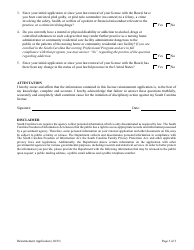 Long Term Health Care Administrator Reinstatement Application - South Carolina, Page 5
