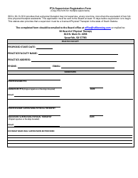 Document preview: Pta Supervision Registration Form - South Dakota