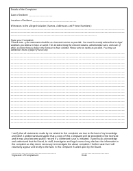 Complaint Report Form - South Dakota Board of Physical Therapy - South Dakota, Page 2