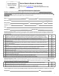 Cna Lapsed Reinstatement Application - South Dakota