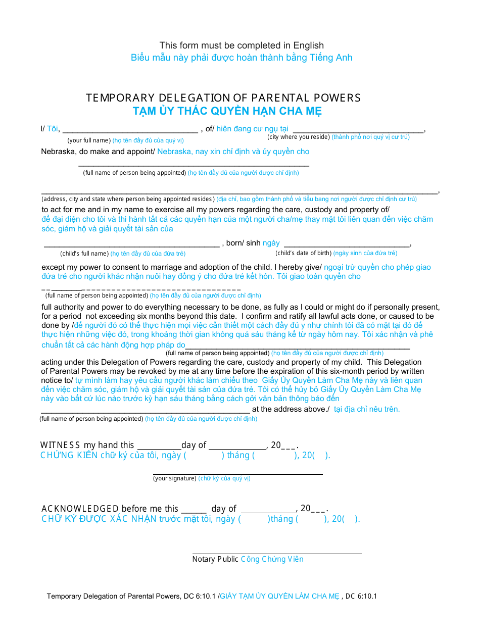 Form DC6:10.1 - Fill Out, Sign Online and Download Fillable PDF ...