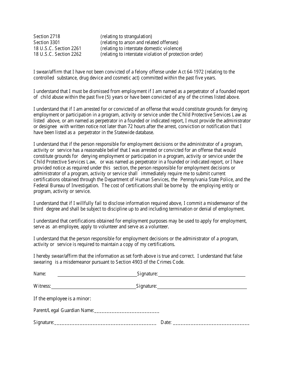 Pennsylvania Disclosure Statement for Certified Child Care - Fill Out ...