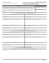 Document preview: ATF Form 3311.4 Application for Alternate Means of Identification of Firearm(S) (Marking Variance)
