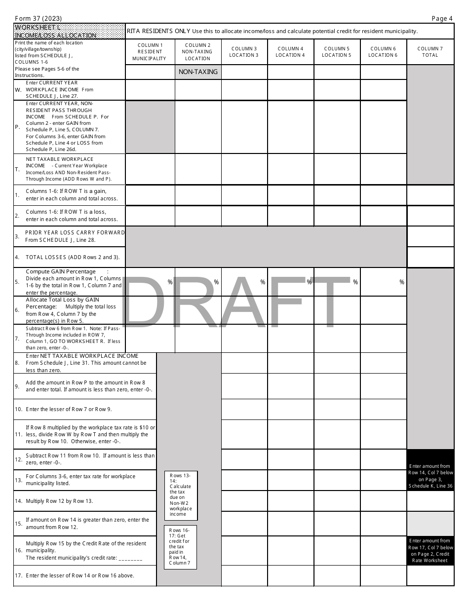 Form 37 Download Fillable PDF or Fill Online Individual Municipal