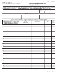 Document preview: ATF Form 4473 Firearms Transaction Record Continuation Sheet