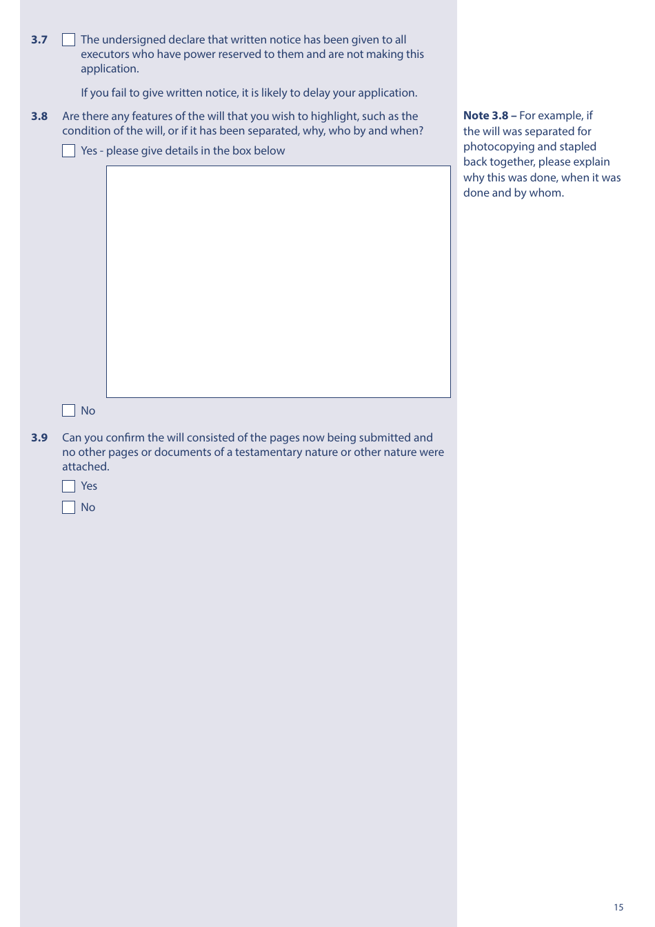 Form PA1P Probate Application - With a Will - Probate Practitioners Only - United Kingdom, Page 15