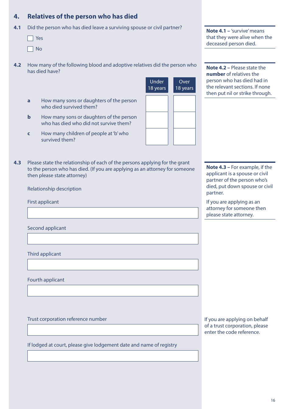 Form PA1P Probate Application - With a Will - Probate Practitioners Only - United Kingdom, Page 16