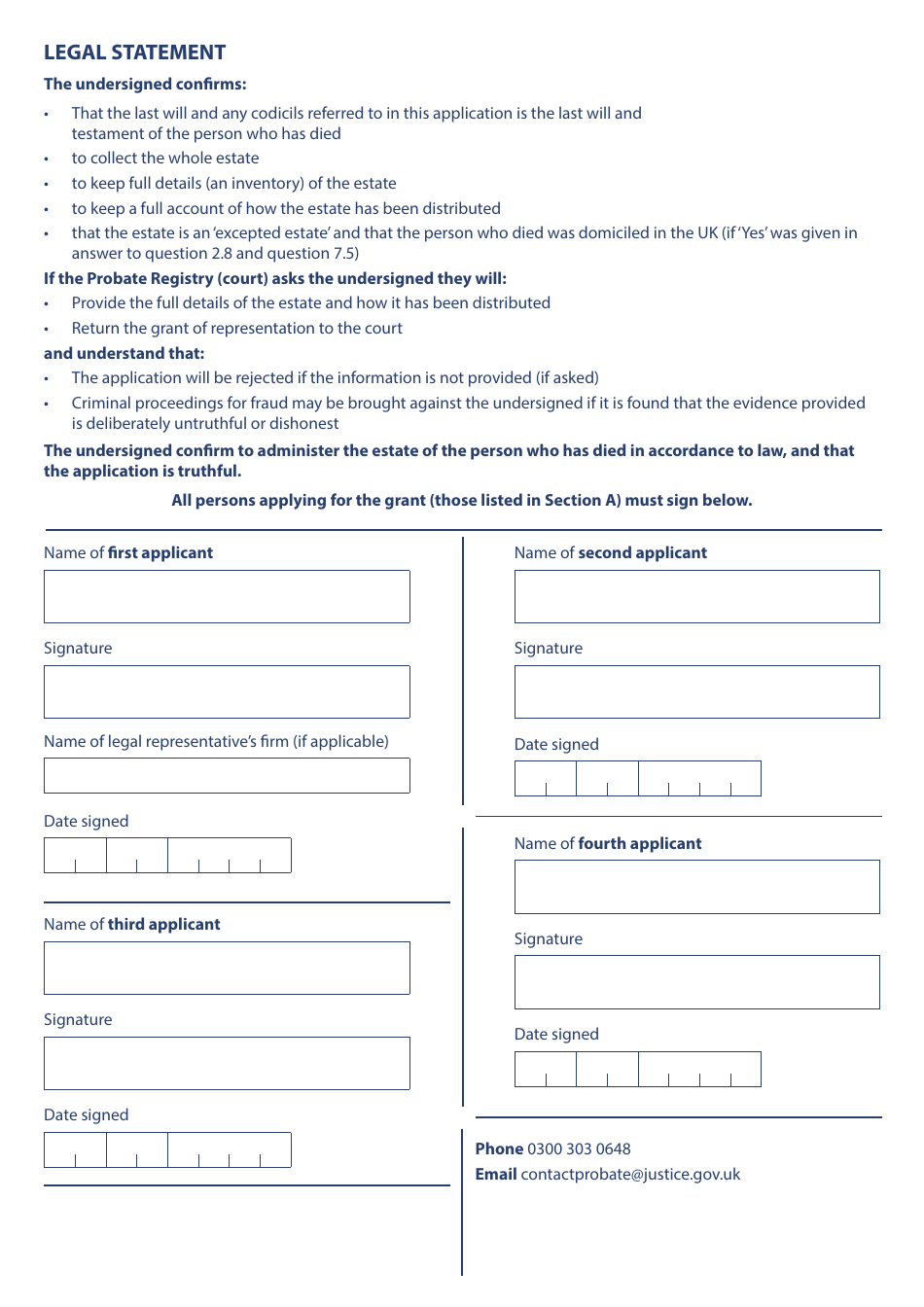 Form PA1P Probate Application - With a Will - Probate Practitioners Only - United Kingdom, Page 22