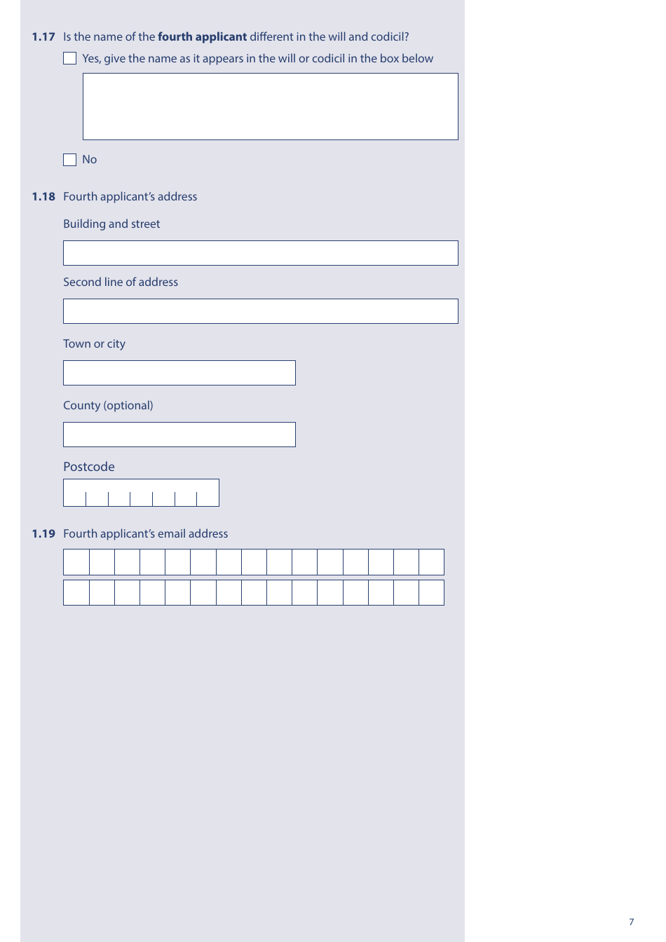 Form PA1P Probate Application - With a Will - Probate Practitioners Only - United Kingdom, Page 7