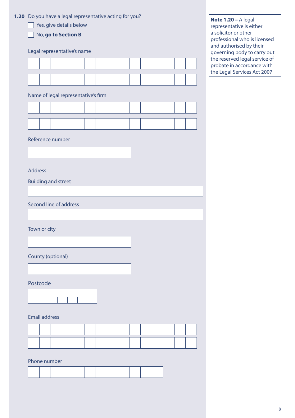 Form PA1P Probate Application - With a Will - Probate Practitioners Only - United Kingdom, Page 8