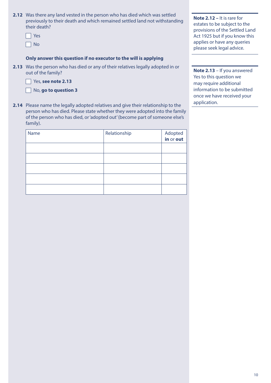 Form PA1P Probate Application - With a Will - Citizen Applicants Only - United Kingdom, Page 10