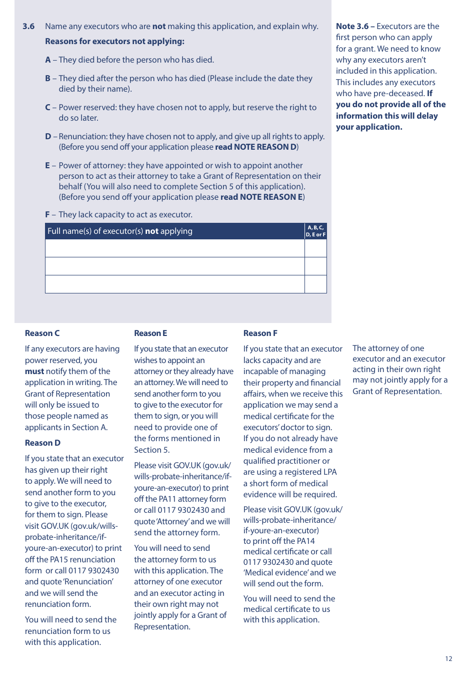 Form PA1P Probate Application - With a Will - Citizen Applicants Only - United Kingdom, Page 12
