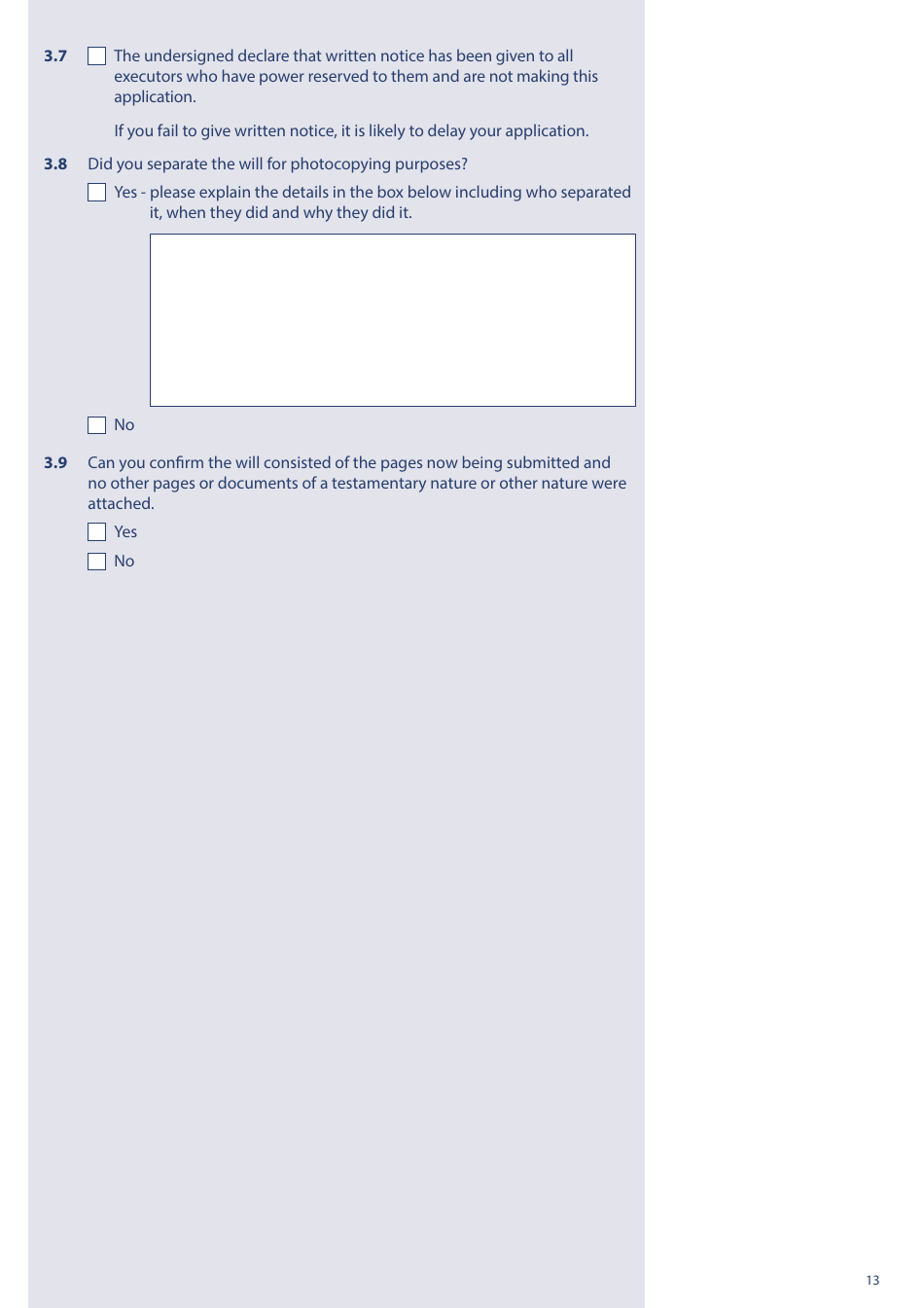 Form PA1P Probate Application - With a Will - Citizen Applicants Only - United Kingdom, Page 13