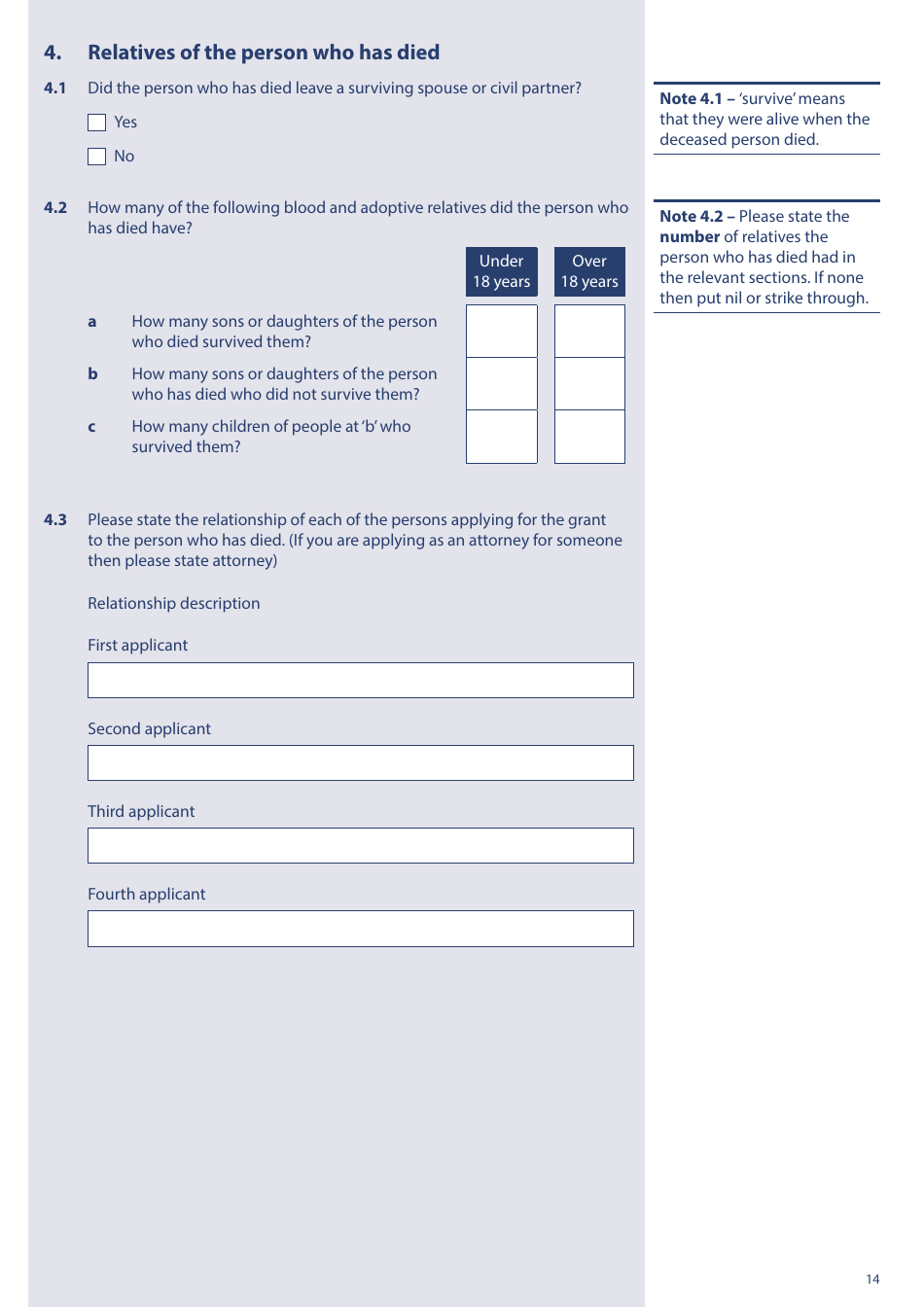 Form PA1P Probate Application - With a Will - Citizen Applicants Only - United Kingdom, Page 14