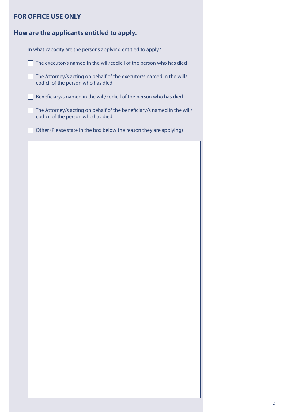 Form PA1P Probate Application - With a Will - Citizen Applicants Only - United Kingdom, Page 21