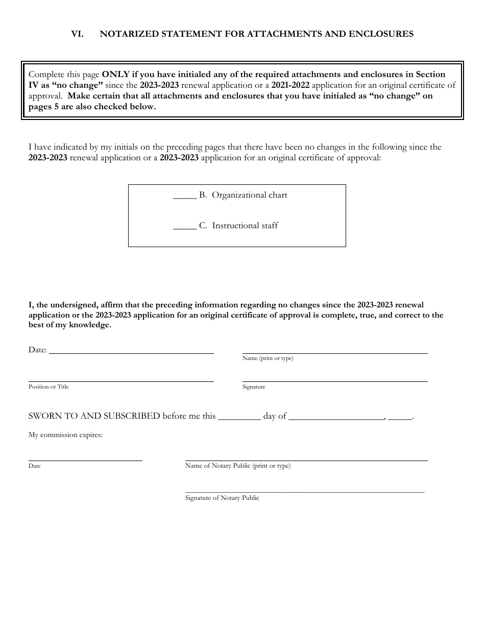 Delaware Certificate of Approval to Operate a Private Business or Trade School - 4th Quarter Renewal Application - Delaware, Page 10