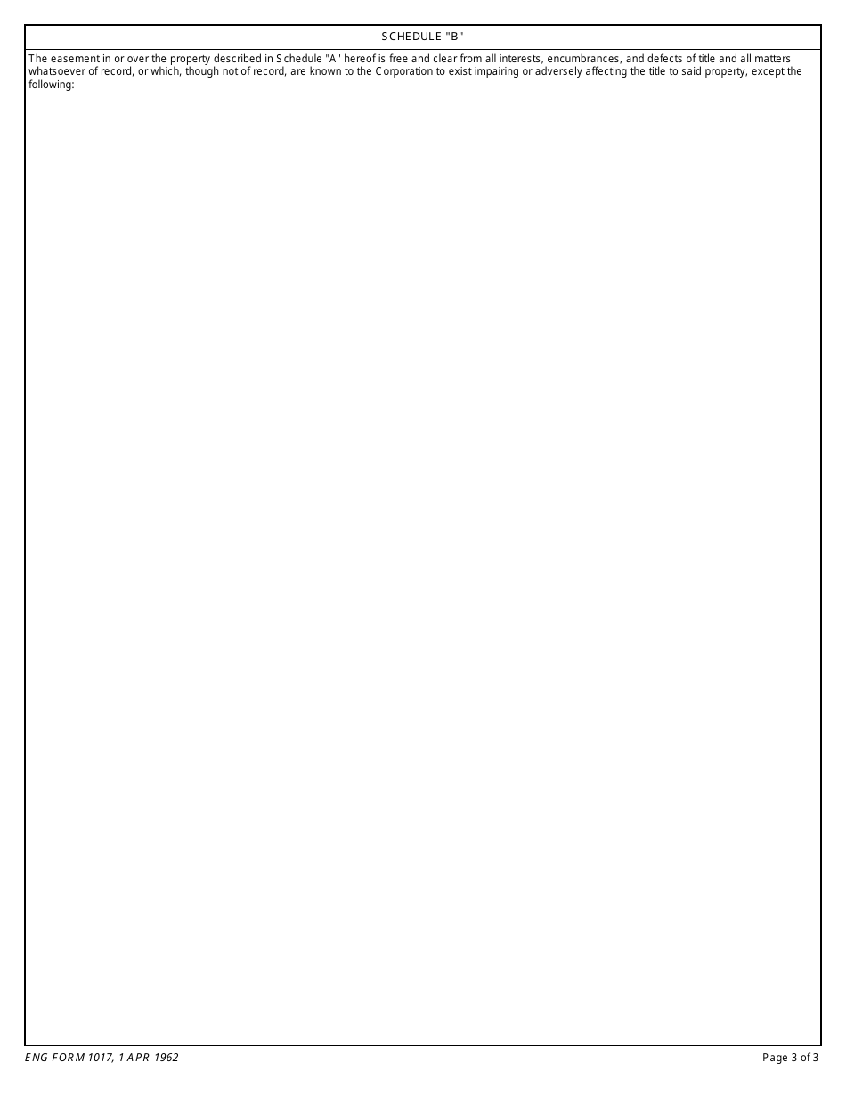 ENG Form 1017 Final Certificate of Title for Easements, Page 3
