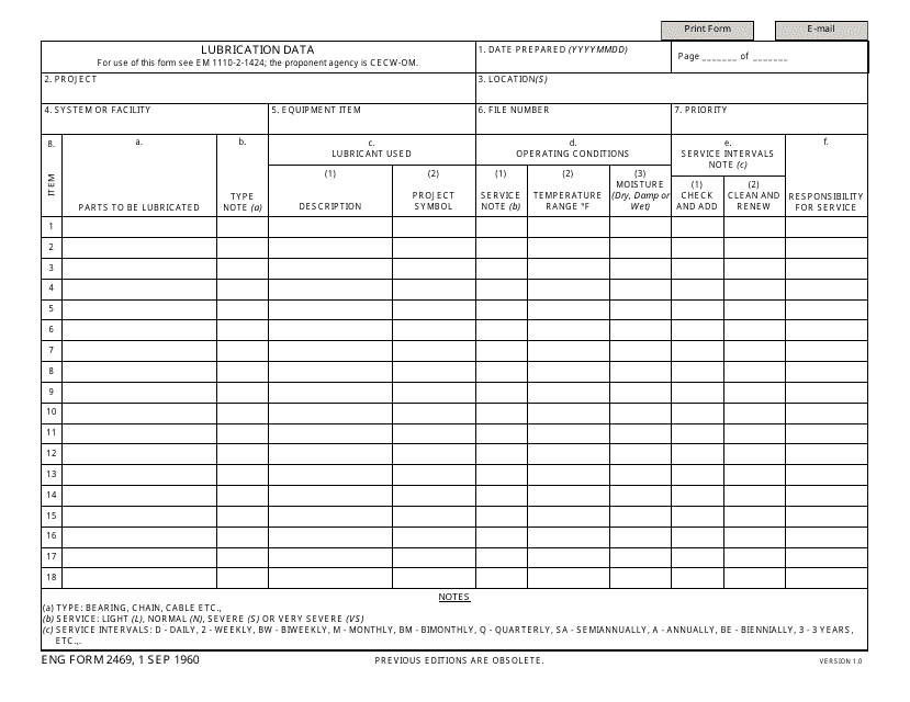 ENG Form 2469  Printable Pdf