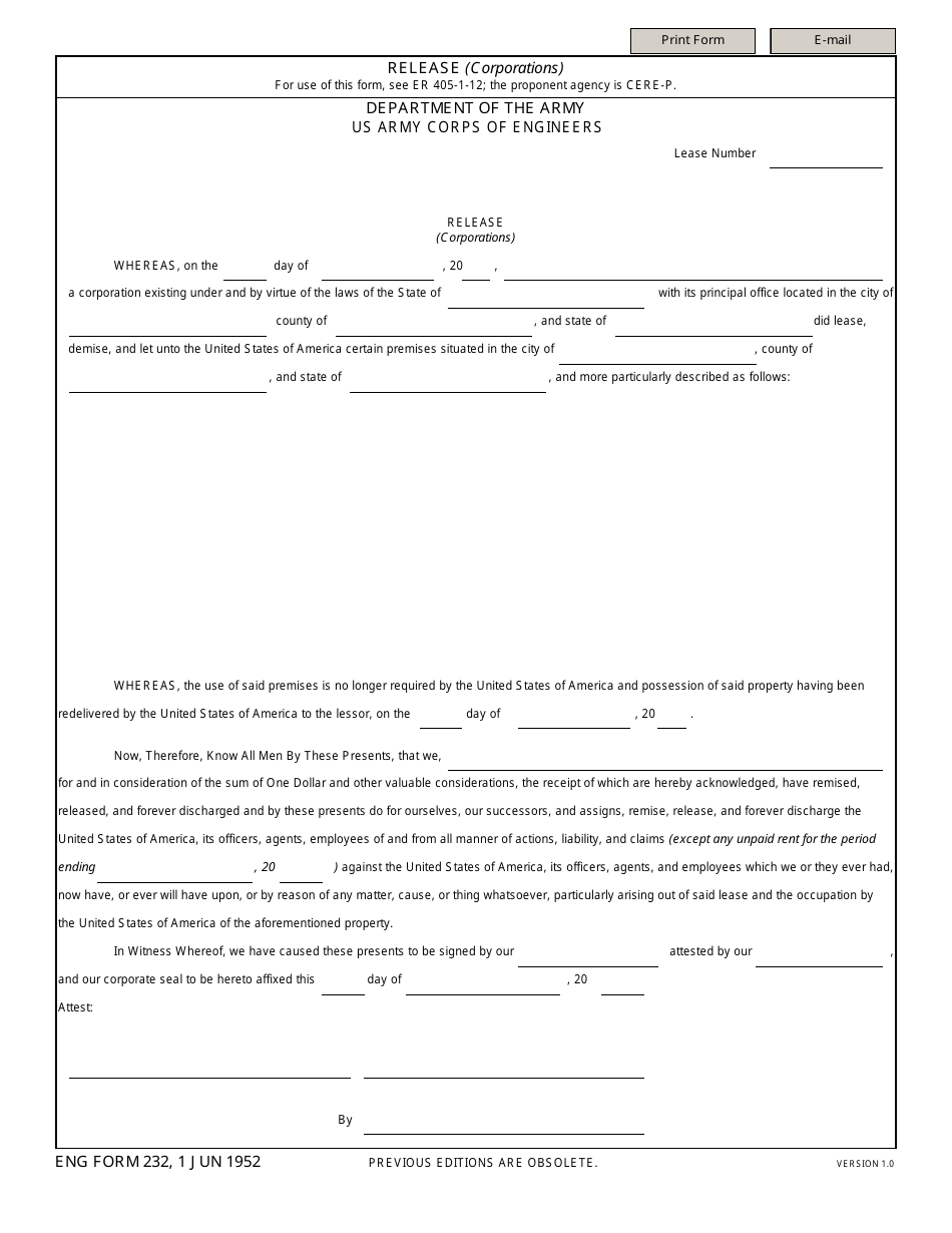 Eng Form 232 Fill Out Sign Online And Download Fillable Pdf Templateroller 0157