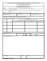 Document preview: ENG Form 6171 Applicant Transaction Record