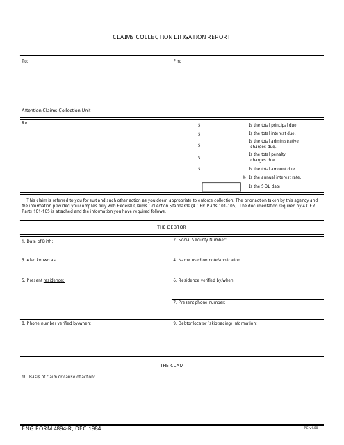 ENG Form 4894-R  Printable Pdf