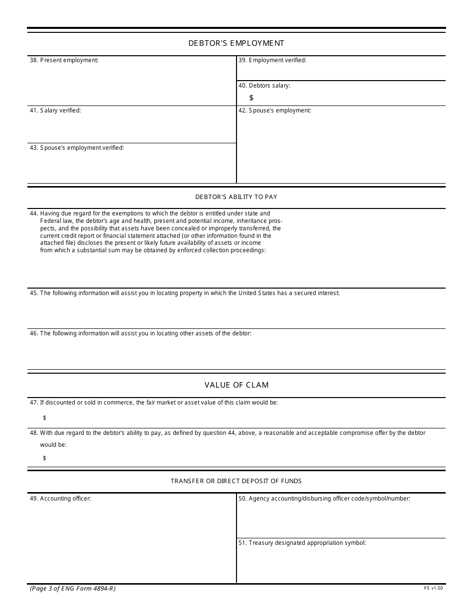 ENG Form 4894-R Claims Collection Litigation Report, Page 3