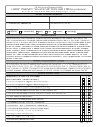 ENG Form 6265 Contract Requirements Package Security Review Cover Sheet (Non-army Customer)