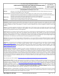 Document preview: ENG Form 6176 Preliminary Application - Corps Water Infrastructure Financing Program (Cwifp)