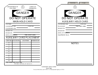 Document preview: ENG Form 1925 Red Danger Tag