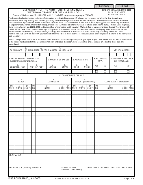 ENG Form 3102C  Printable Pdf