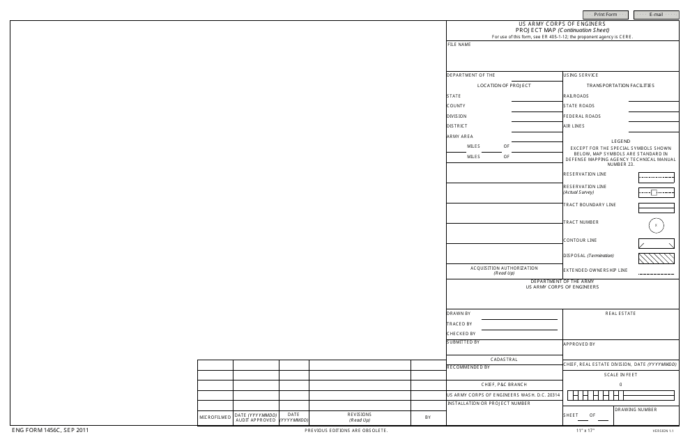 ENG Form 1456C Project Map (Continuation Sheet)